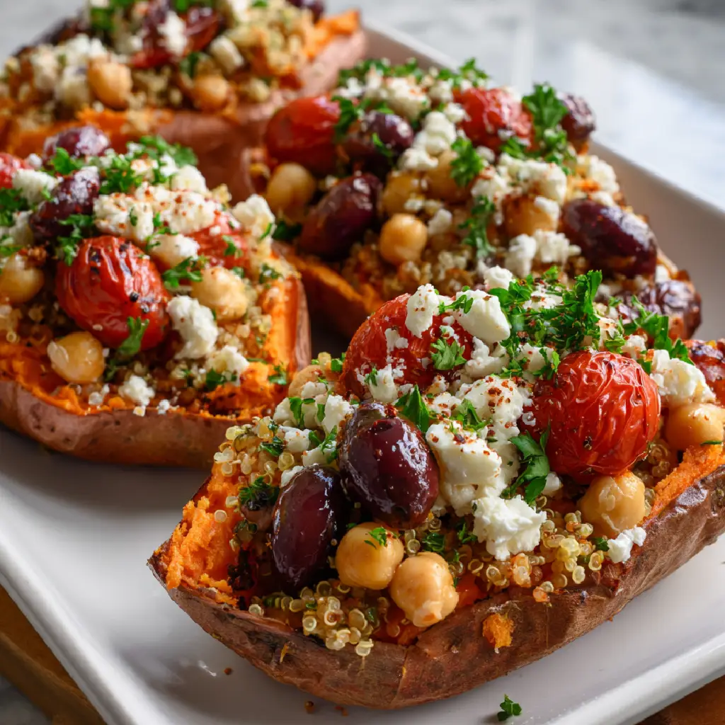 Mediterranean Stuffed Sweet Potatoes: A Flavorful Delight!