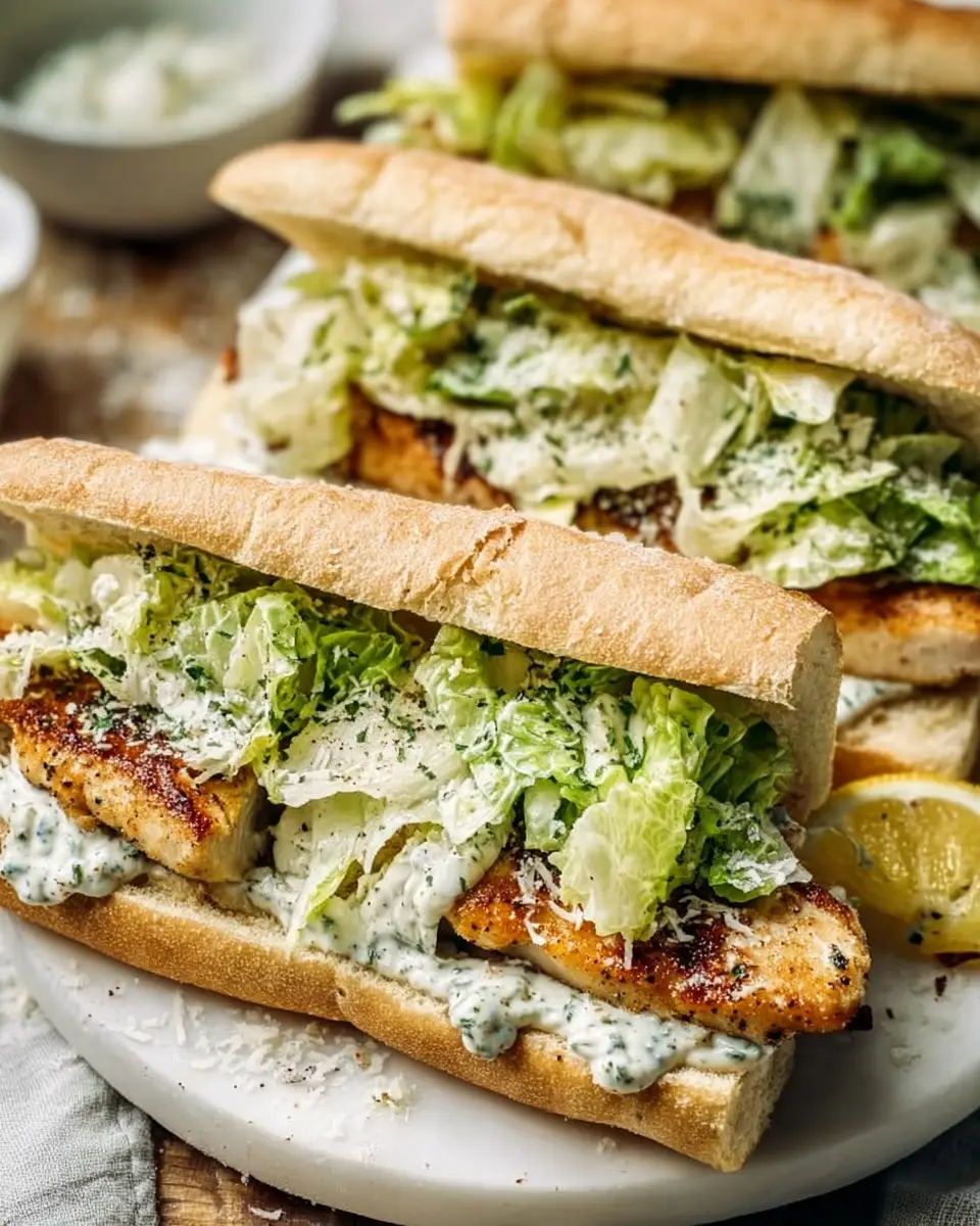 Garlic Butter Chicken Caesar Sandwiches