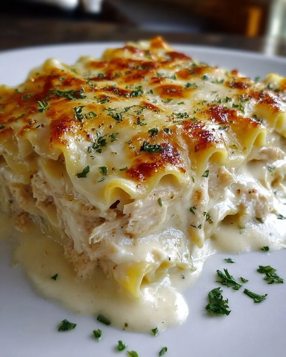 Chicken Alfredo Lasagna Rolls
