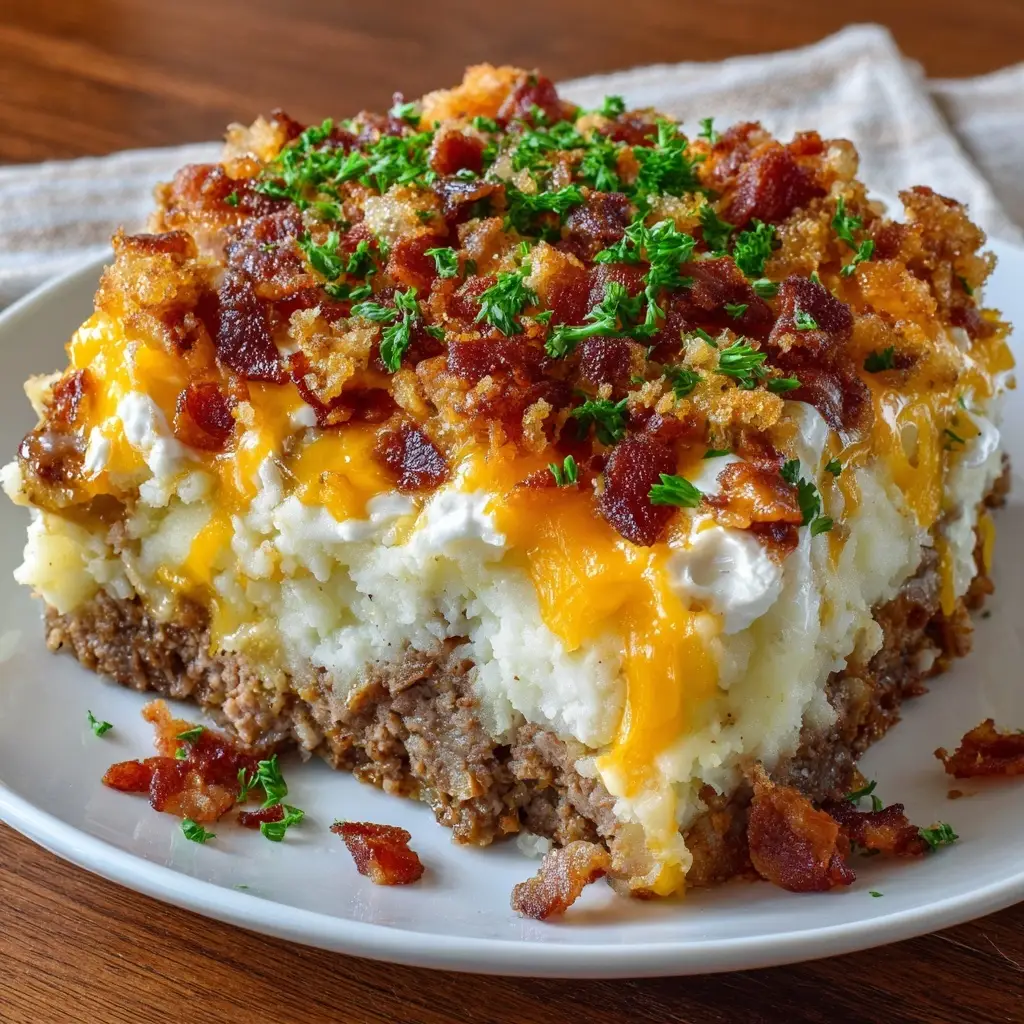 Tasty Loaded Potato Meatloaf Casserole Everyone Will Love!