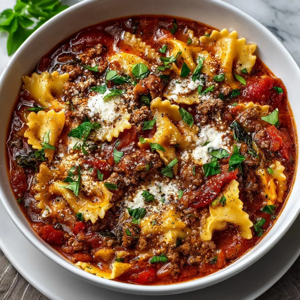 Easy Lasagna Soup