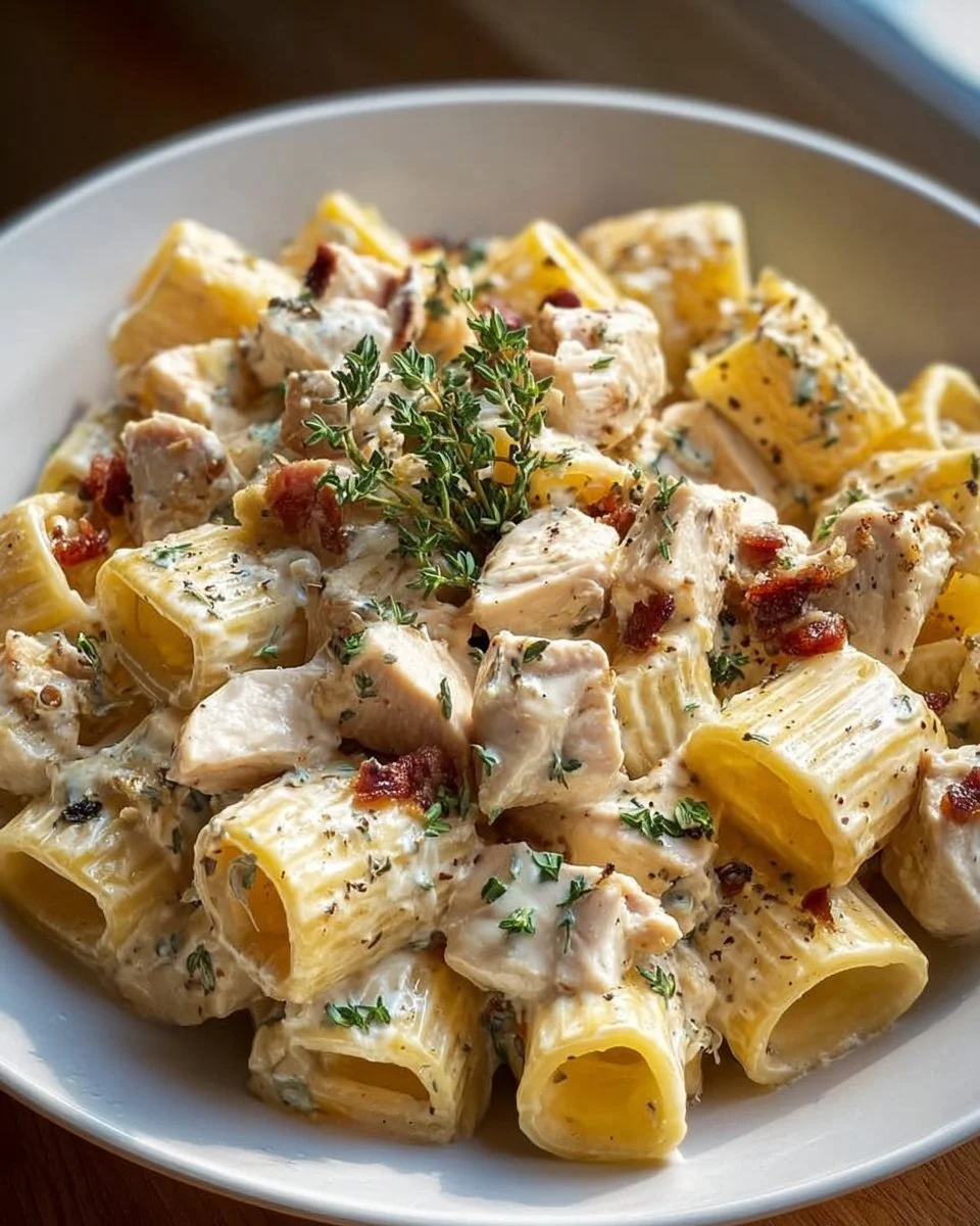 Creamy Brie Chicken Rigatoni