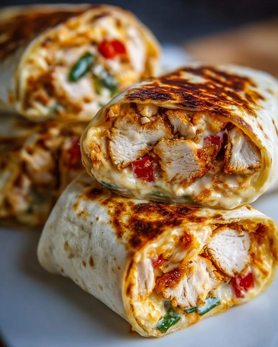 Crispy Chicken and Mozzarella Wraps