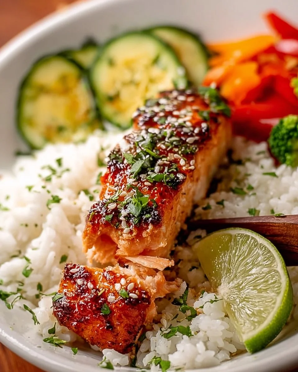 Crispy Protein Salmon Bowls with Coconut Rice