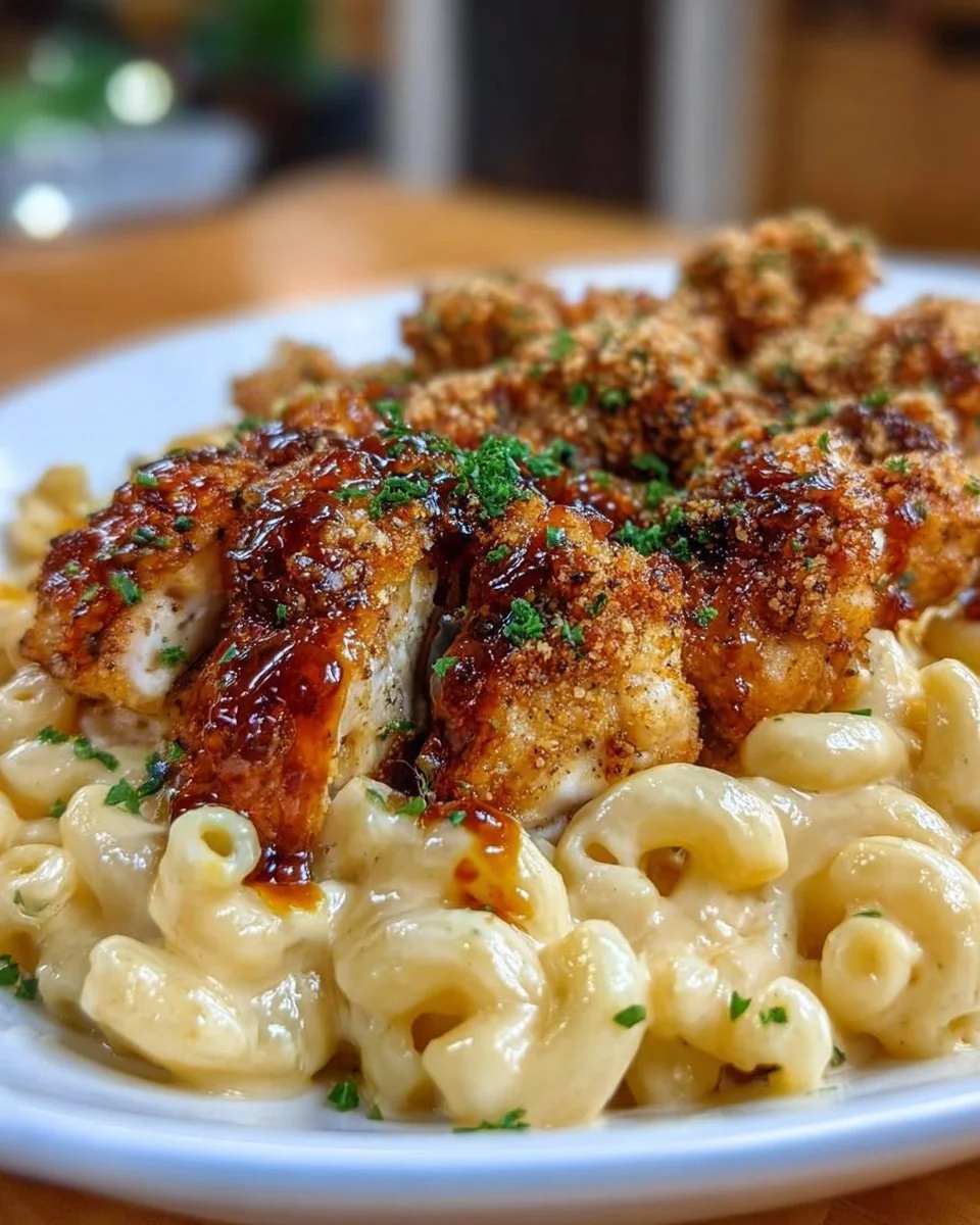 Honey Chicken with Mac & Cheese