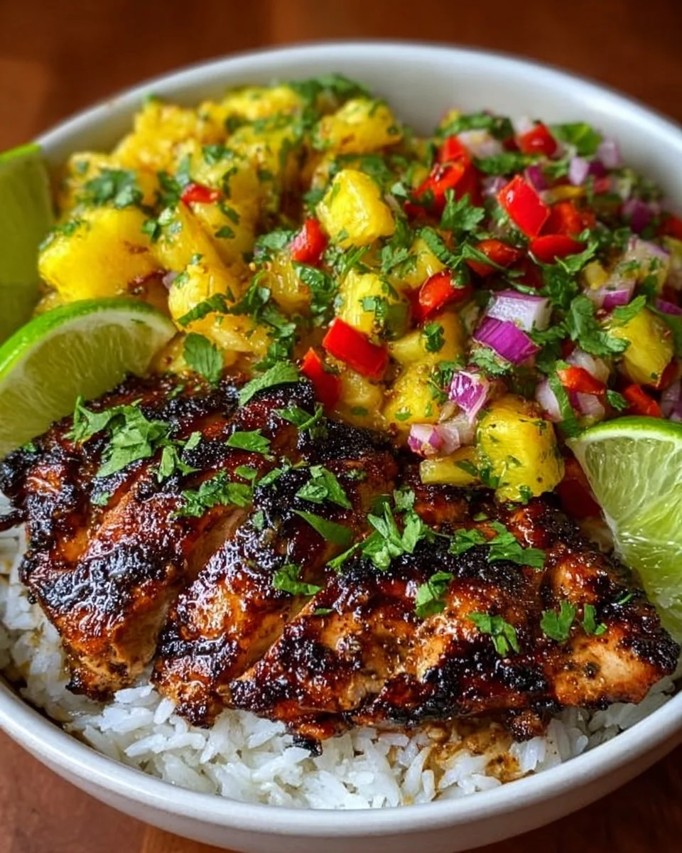 Jerk Chicken Bowl with Pineapple Salsa