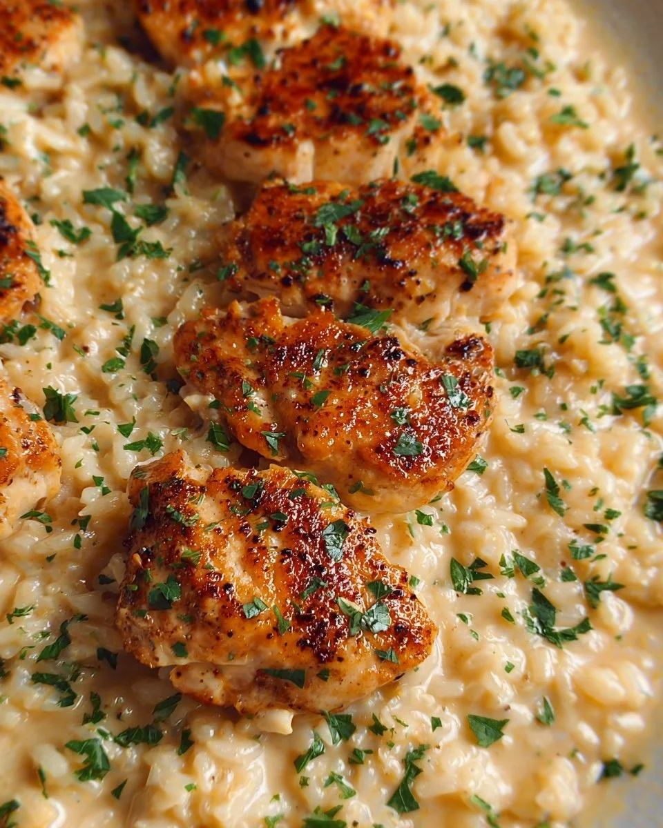 One-Pan Creamy Parmesan Chicken and Rice