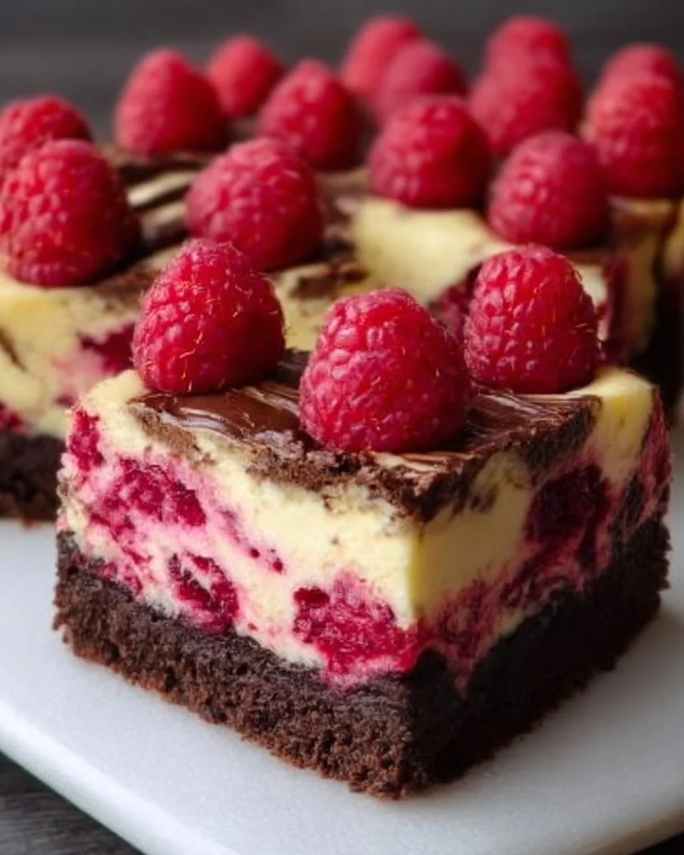 Raspberry Brownie Cheesecake