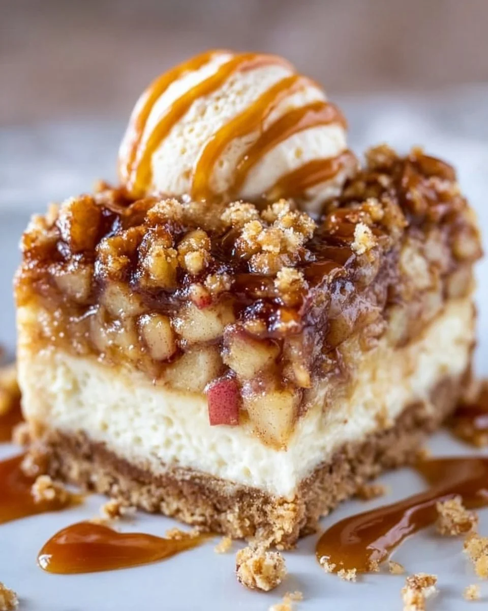 Caramel Apple Cheesecake Bars