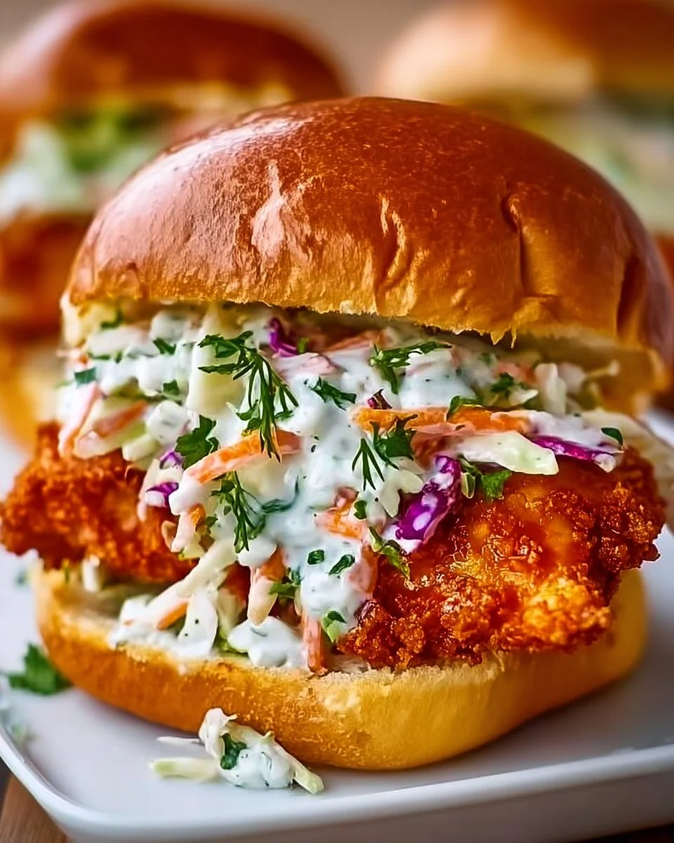 Crispy Buffalo Chicken Sandwich with Ranch Slaw