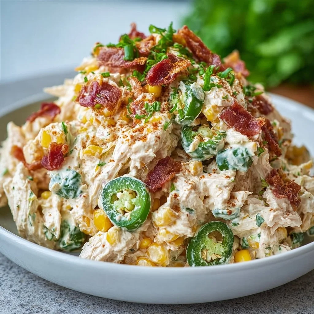 High Protein Jalapeno Popper Chicken Salad