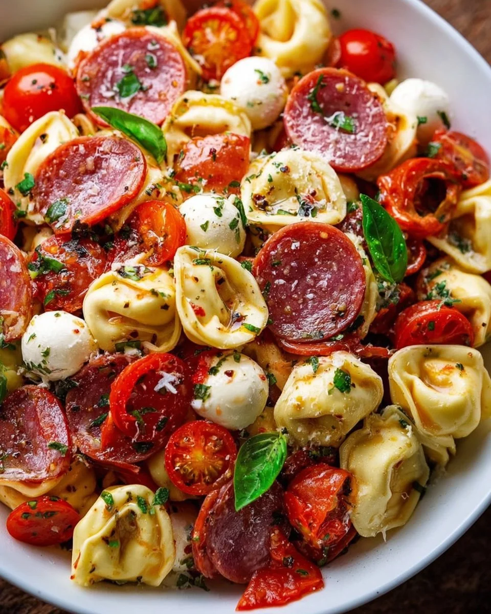 Roasted Red Pepper and Parmesan Tortellini Salad