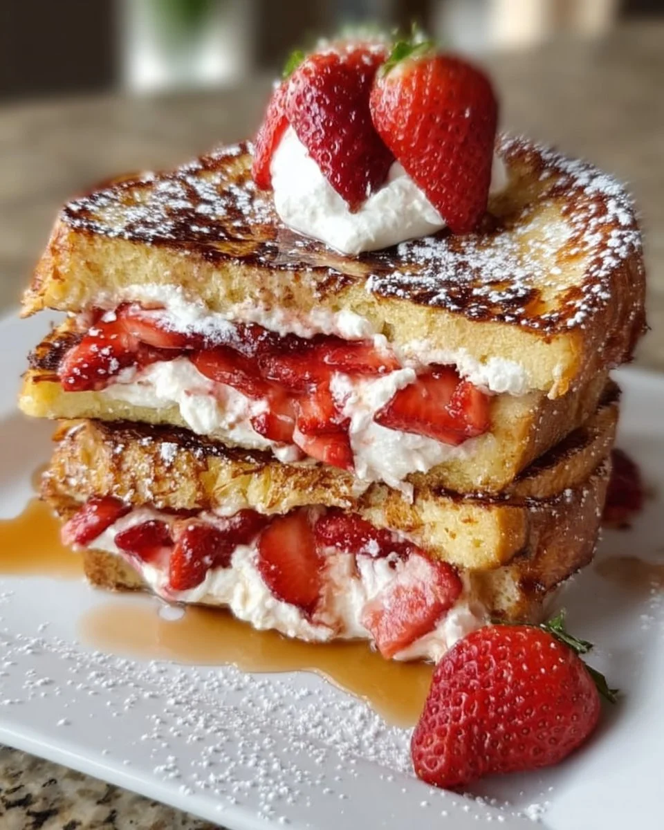 Strawberry Cheesecake Stuffed French Toast