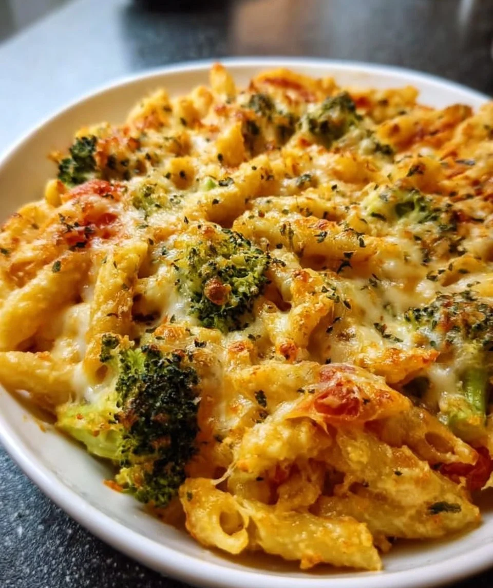 Broccoli Pasta Bake with Tomato Cheese Sauce