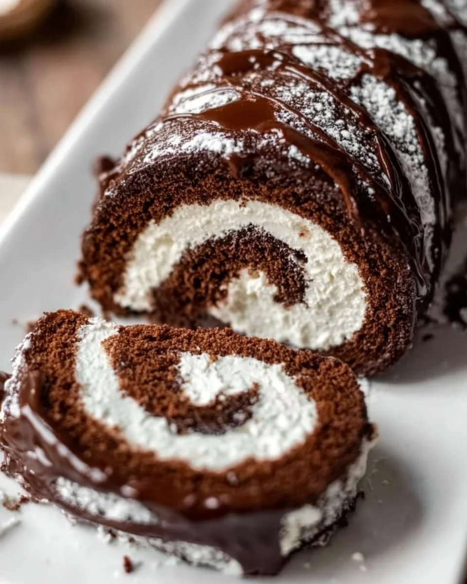Chocolate Swiss Roll Cake