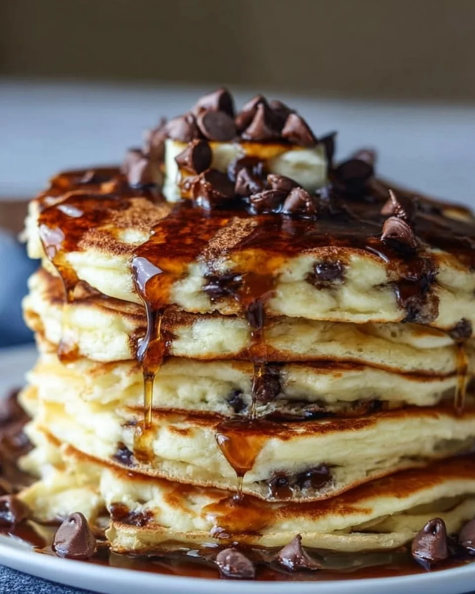 Fluffy Chocolate Chip Pancakes