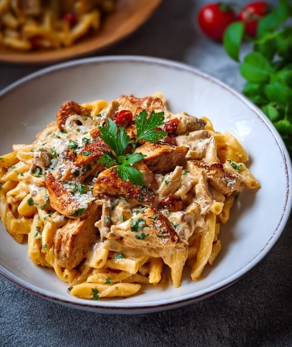 Pasta with Chicken in Creamy Sauce