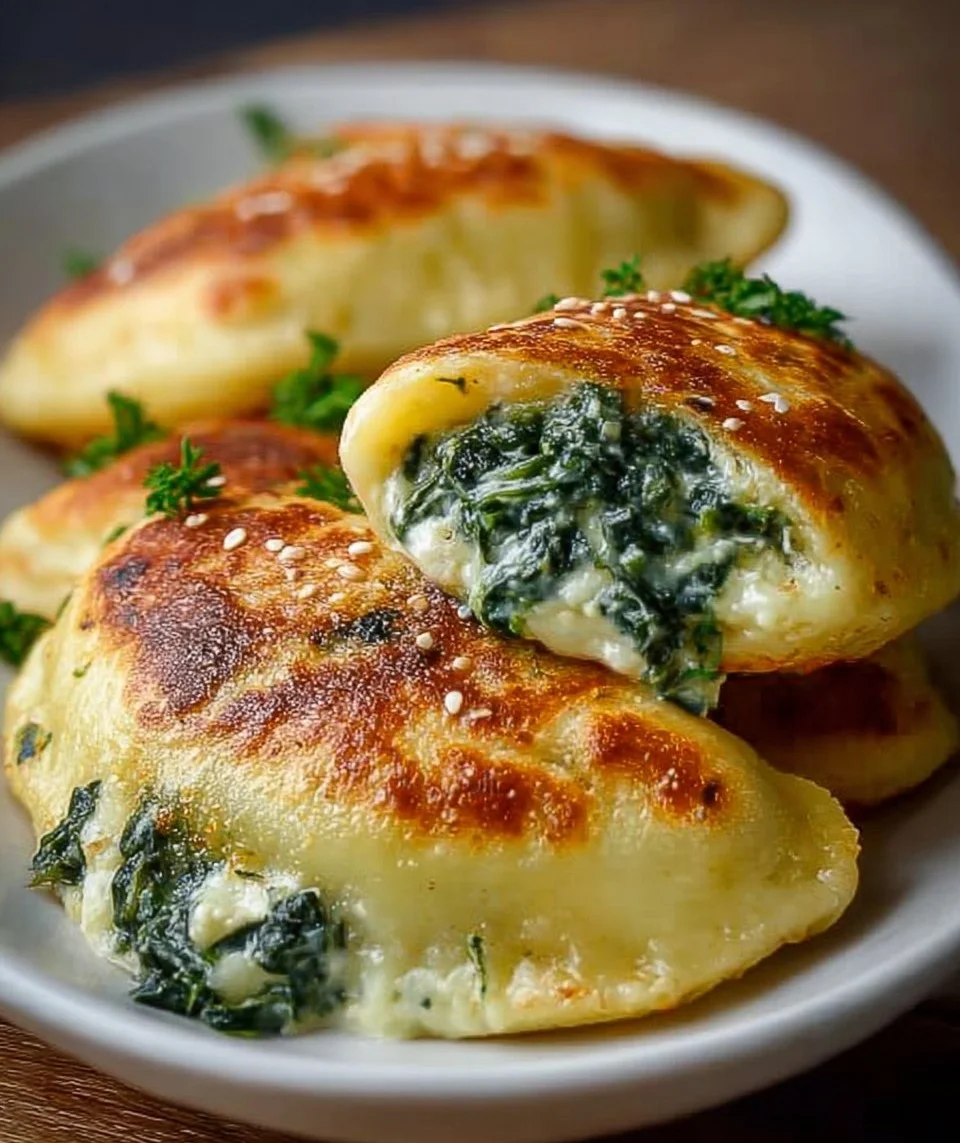 Potato Pockets with Cream Cheese and Spinach Filling