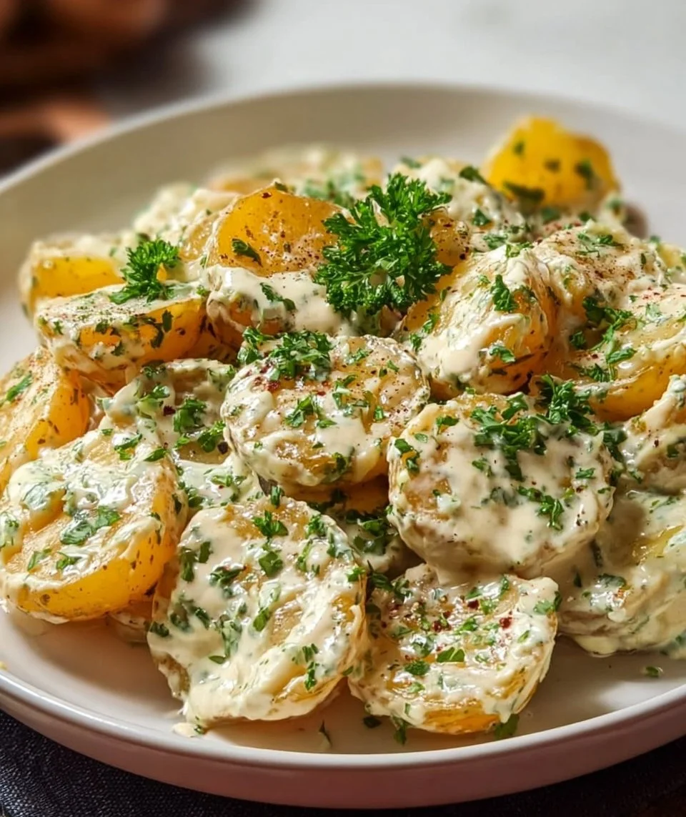 Potatoes with Creamy Garlic Sauce