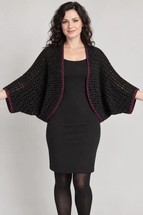 Women's Gothic Crochet Batwing Shrug - featured