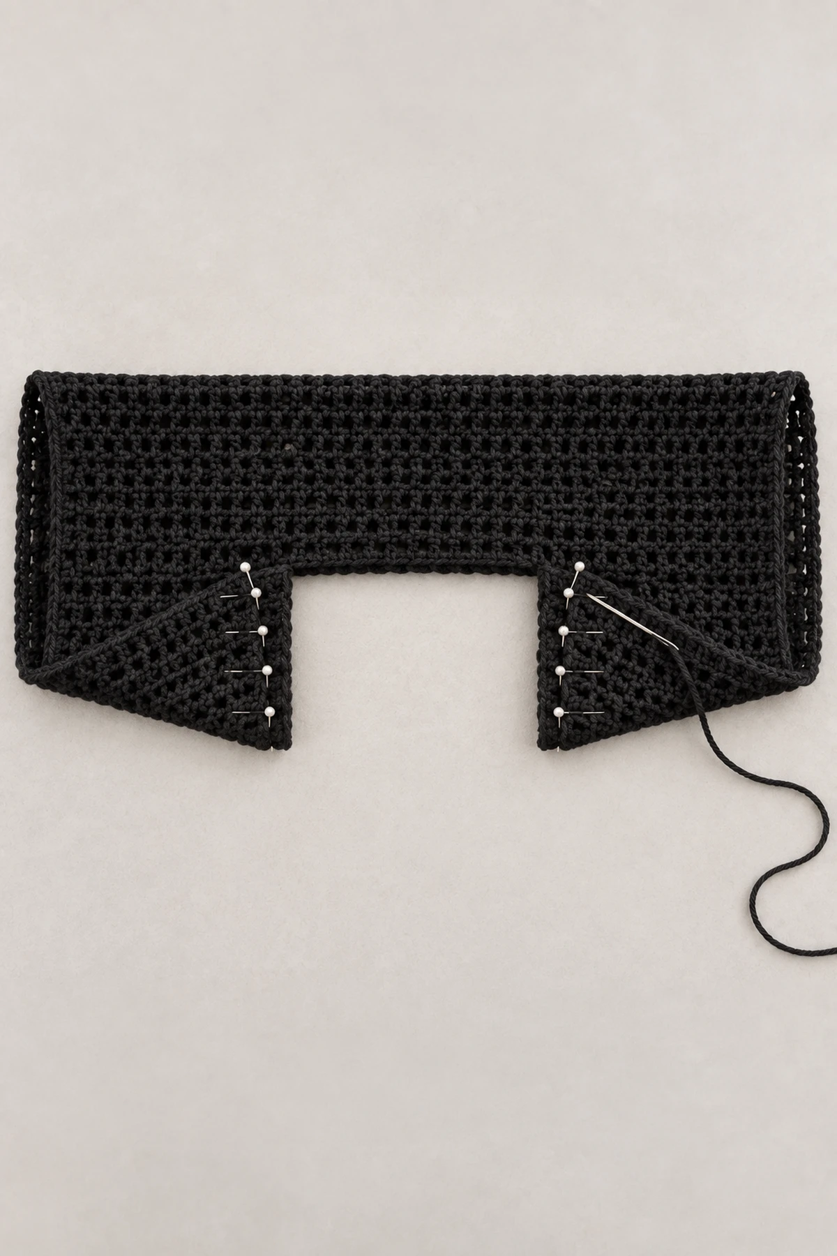 Women's Gothic Crochet Batwing Shrug - progress-02